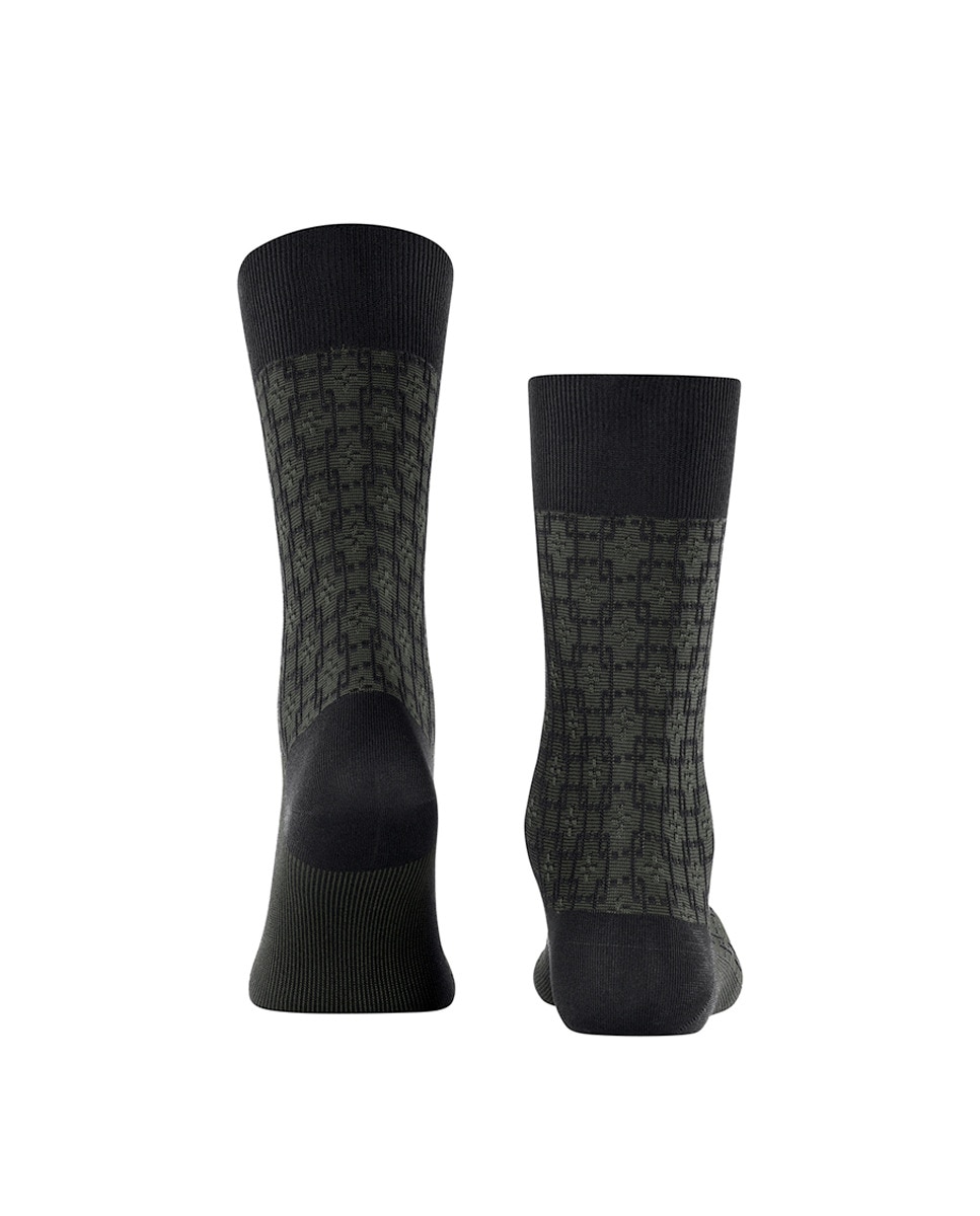 Meias Elegantes de Algodão Mercerizado Preto-3