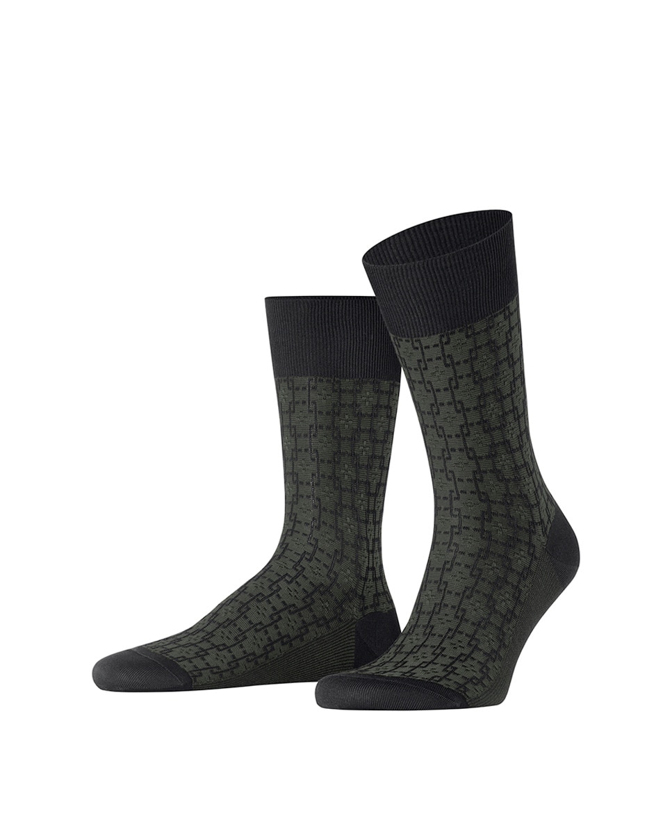 Meias Elegantes de Algodão Mercerizado Preto-2