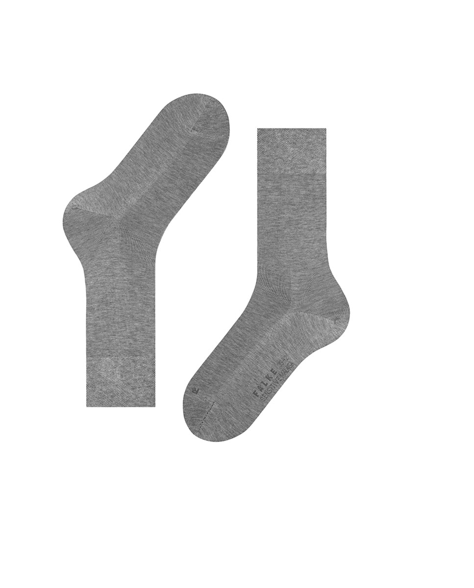 Meias Sensitive de Algodão Mercerizado Cinzento-claro-4
