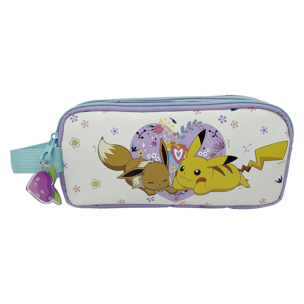 Portatodo triple con 5 huecos Pokémon Flowers CyP Brands beige malva multicolor Beige-1