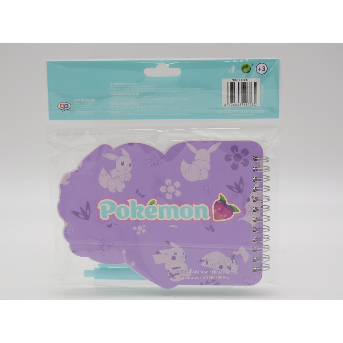 Set libreta con espiral y boligrafo Pokémon Flowers CyP Brands beige malva multicolor Beige-4