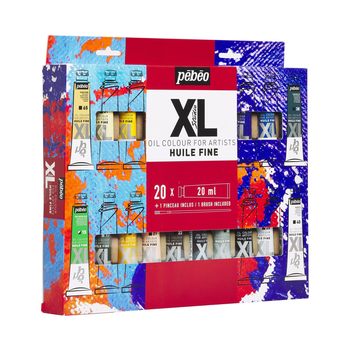 Pack Oleo XL 20 tubos 20ml surtidos con brocha 4