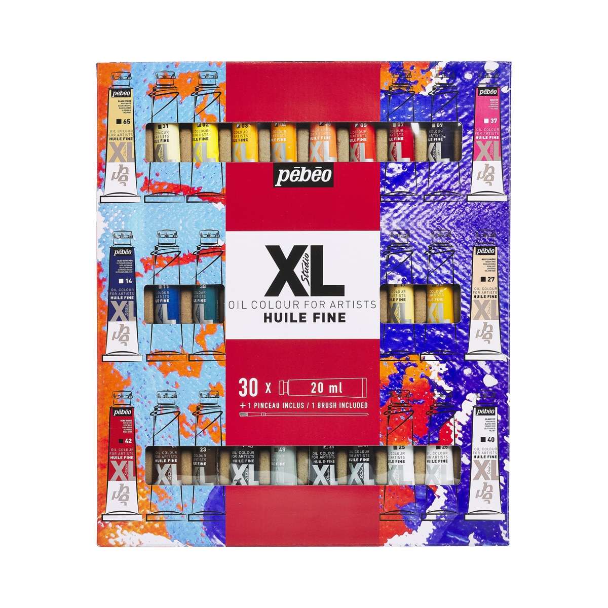 Imagen 0 de Pack Oleo XL 30 tubos 20ml surtidos con brocha Pebeo