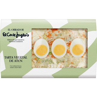 tarta vegetal de atún con verduras frescas, tomates y huevo duro envase 600 g - El Obrador El Corte Ingles