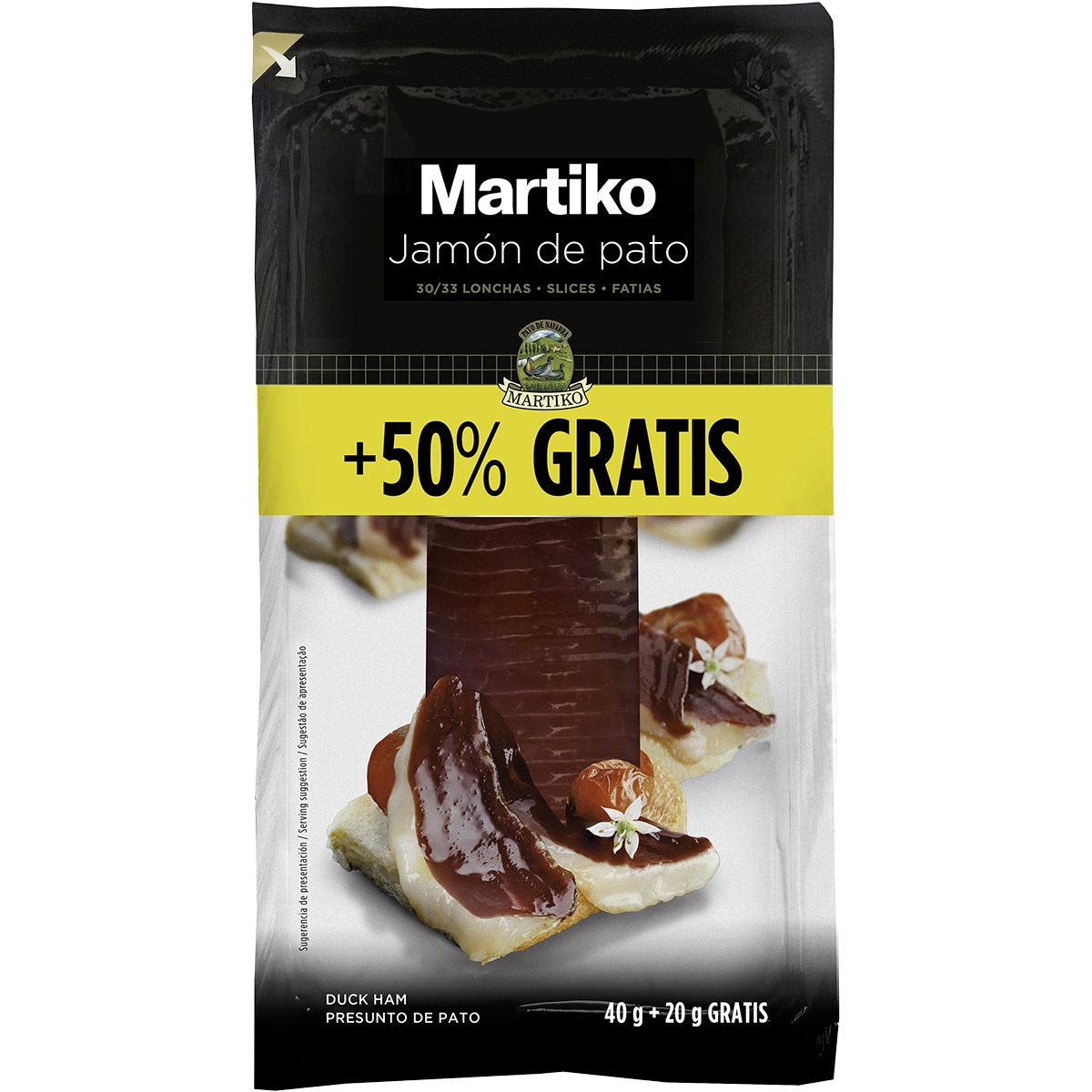 jamón de pato en lonchas pack 2 x 20 g envase 40 g