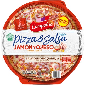pizza de jamón y queso con salsa de queso mozzarella envase 360 g - Campofrio