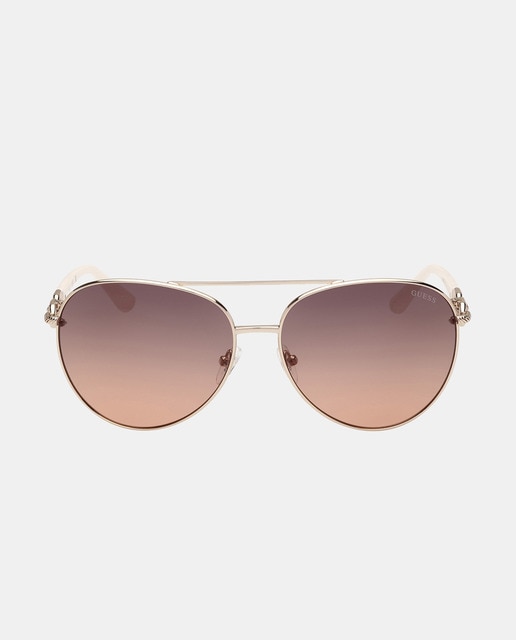 Imagen 0 de Gafas de sol de mujer piloto metalicas con lente degradada en oro
