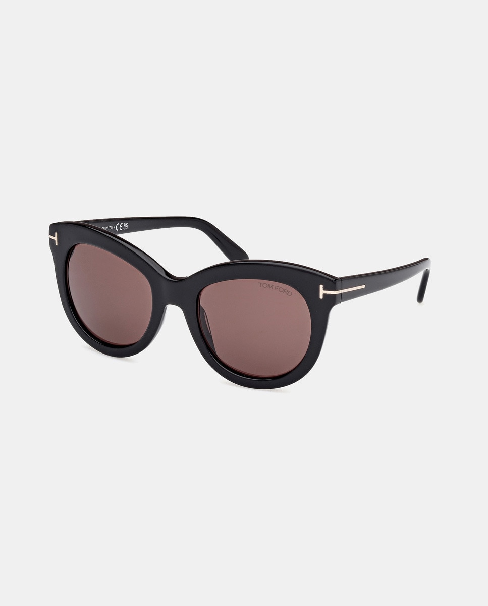 Óculos de Sol Olho de Gato em Acetato - Preto Preto-2