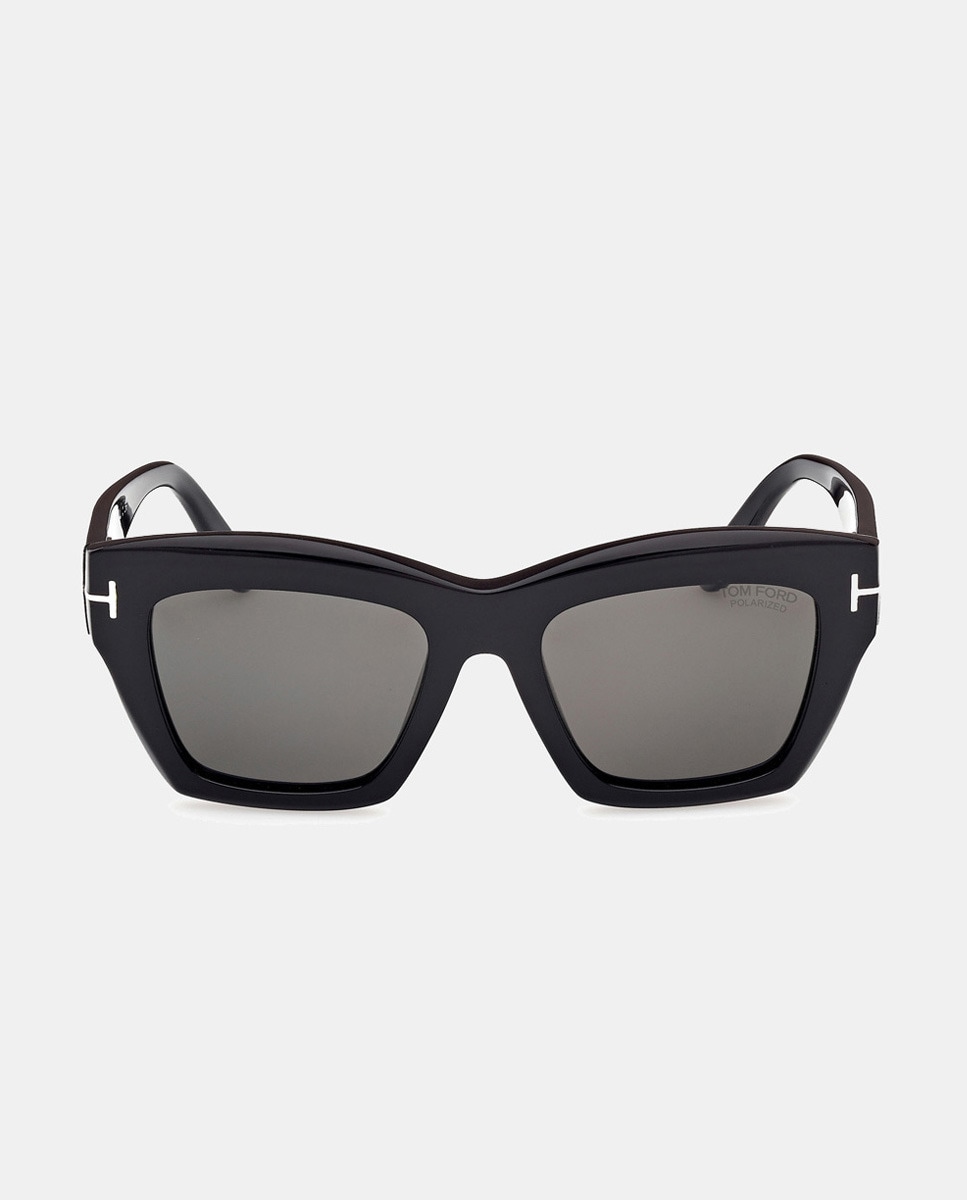 Óculos de Sol Olho de Gato em Acetato com Lente Polarizada - Preto Preto-1