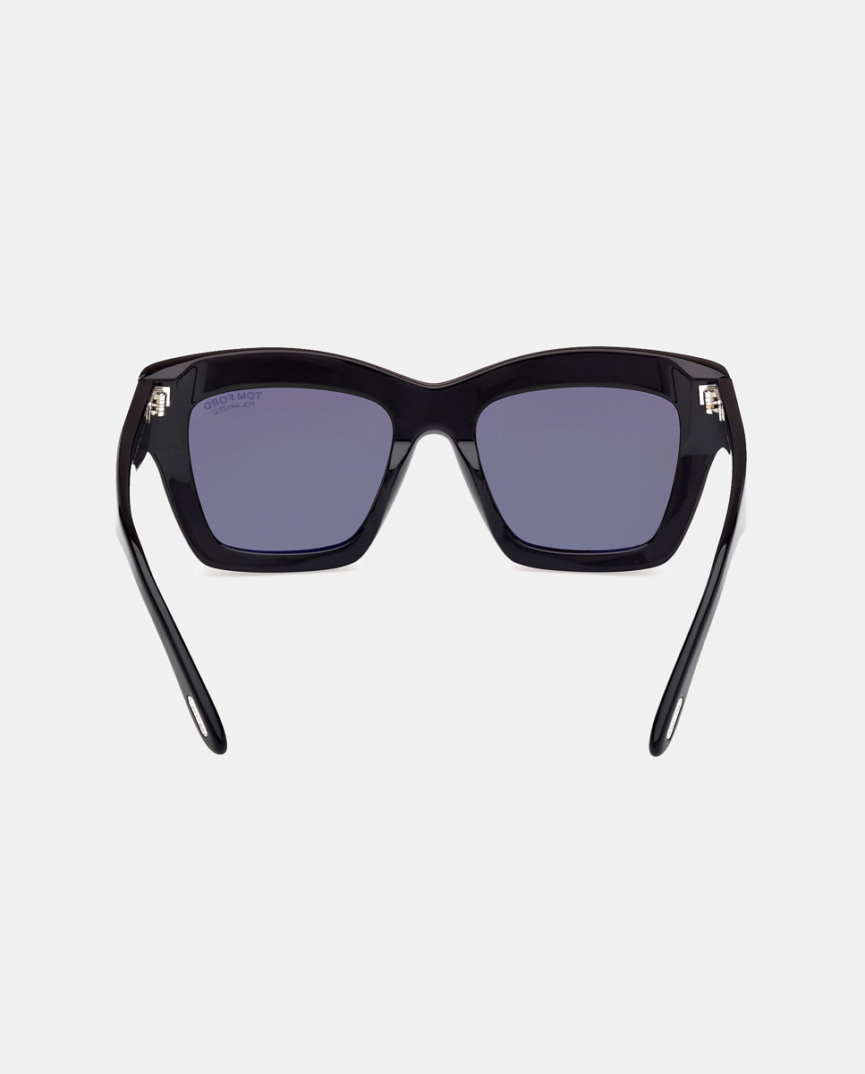 Óculos de Sol Olho de Gato em Acetato com Lente Polarizada - Preto Preto-4