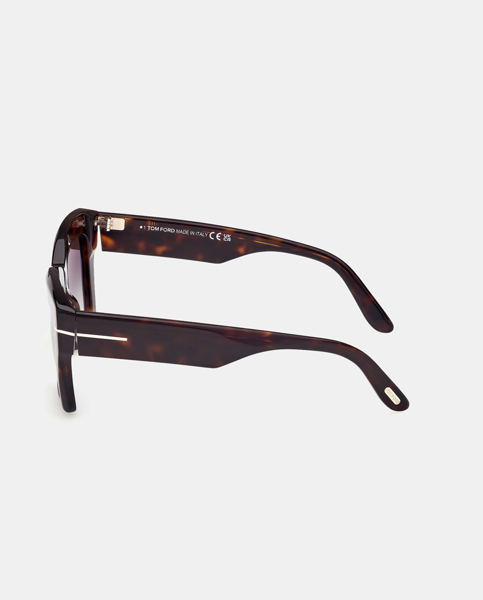 Óculos de Sol Olho de Gato em Acetato com Lente Polarizada - Preto Castanho-3