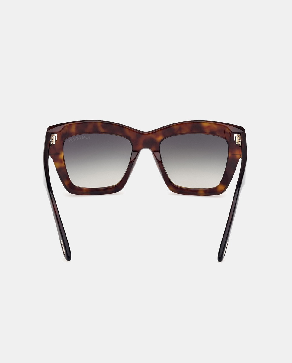 Óculos de Sol Olho de Gato em Acetato com Lente Polarizada - Preto Castanho-4