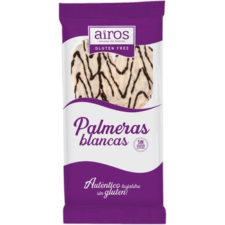 palmeras con chocolate blanco sin gluten envase 150 g - Airos