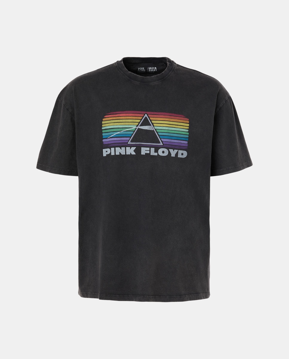 T-shirt de Manga Curta Licença da Música dos Pink Floyd Preto-4