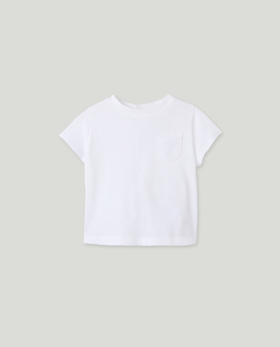 T-shirt de Bebé com Bolso Branco-1