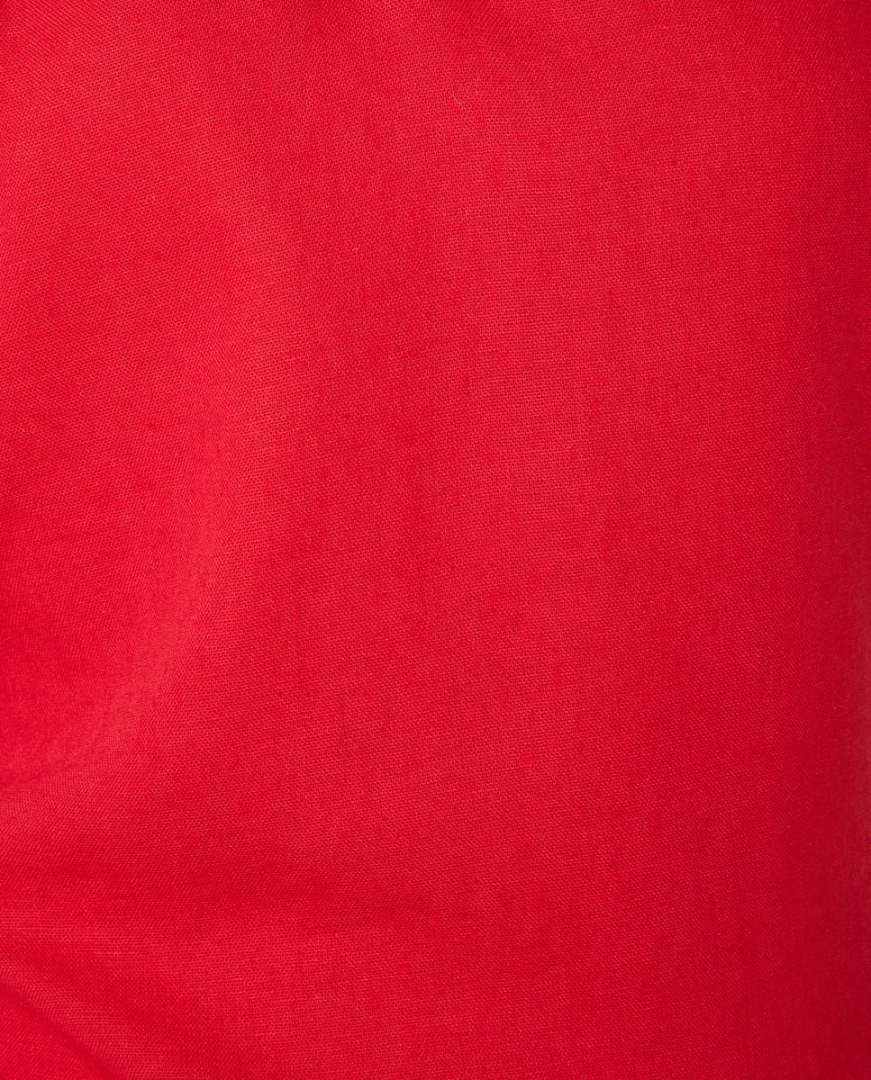 Vestido Comprido de Linho sem Mangas Vermelho-5