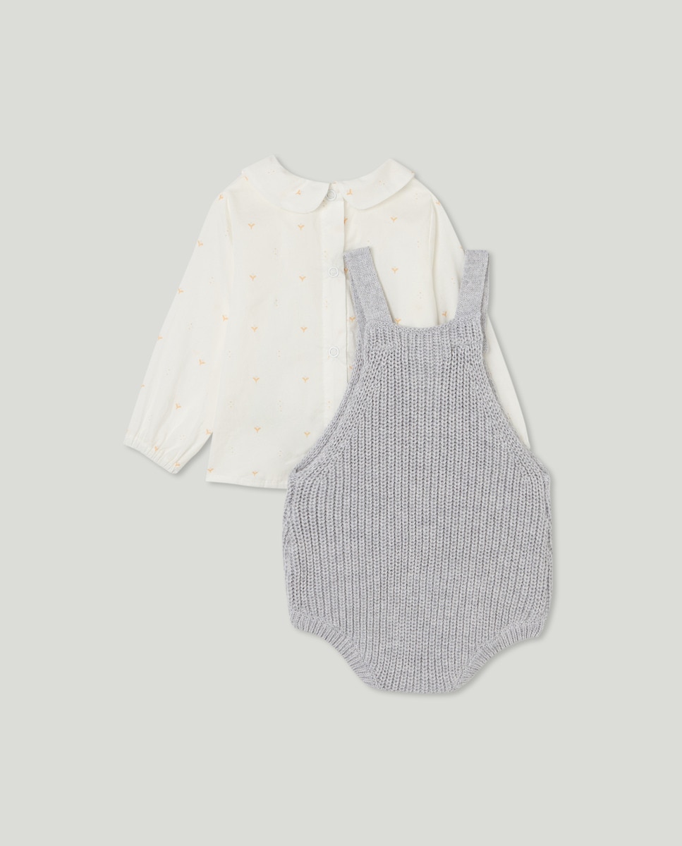 Conjunto 2 piezas recién nacido ml tricot Gris-2