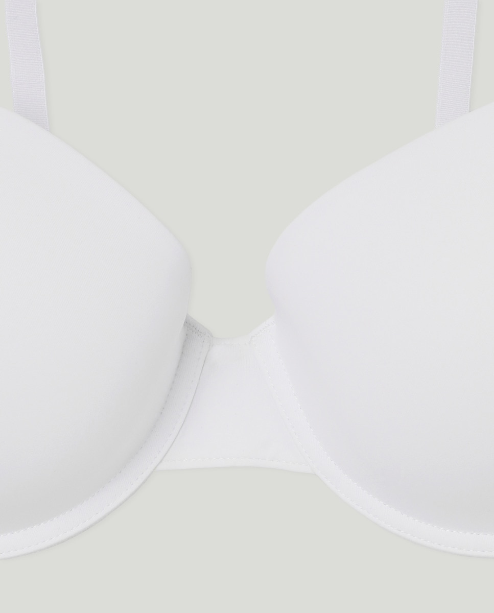 Sujetador básico microfibra copa c Blanco-4