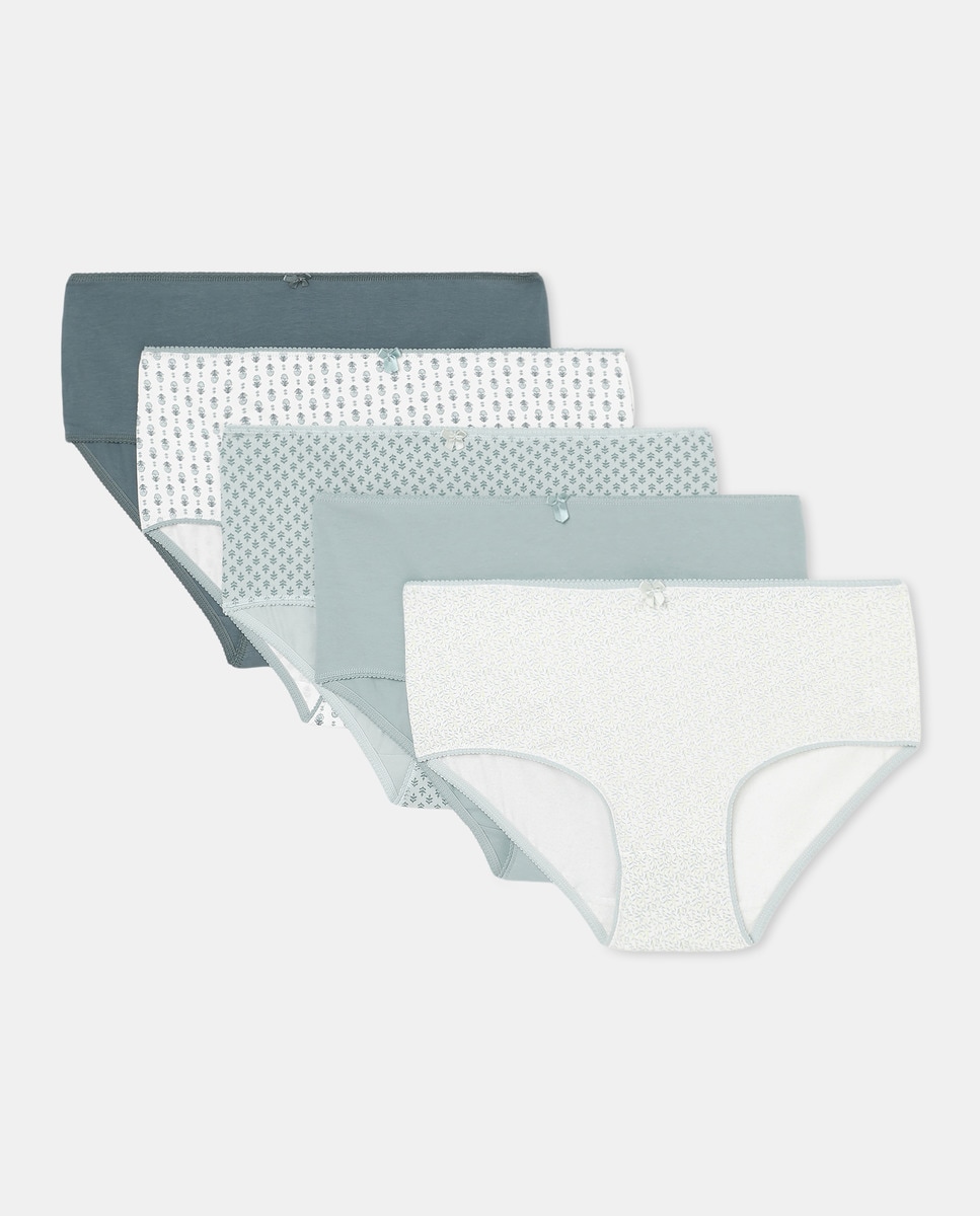 Pack 5 bragas algodón Kaki-3