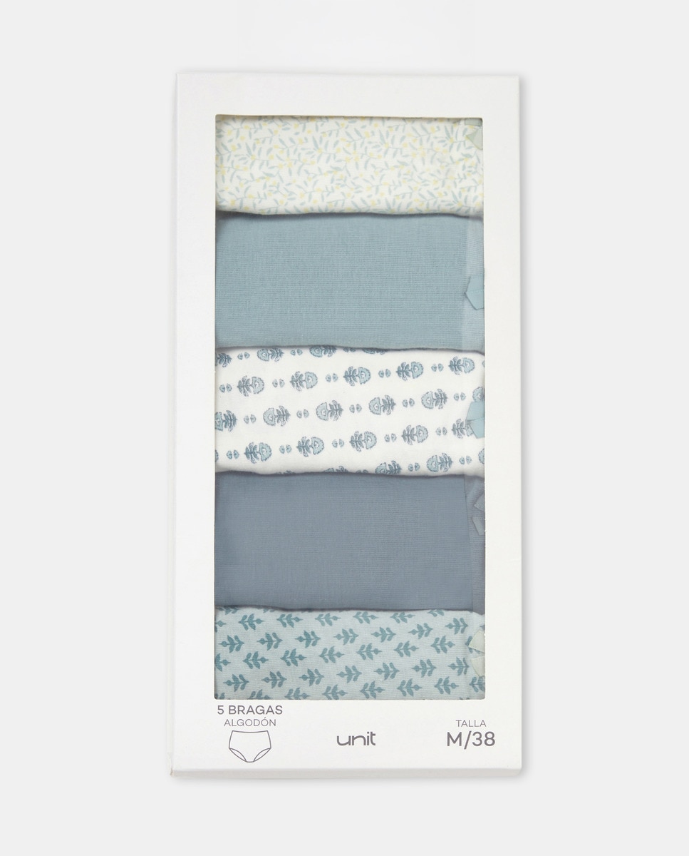 Pack 5 bragas algodón Kaki-5