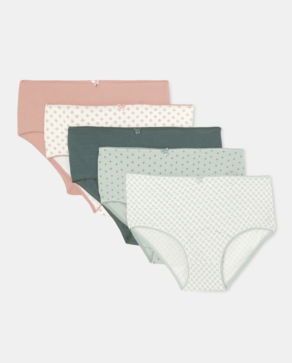 Pack 5 bragas algodón Kaki-3