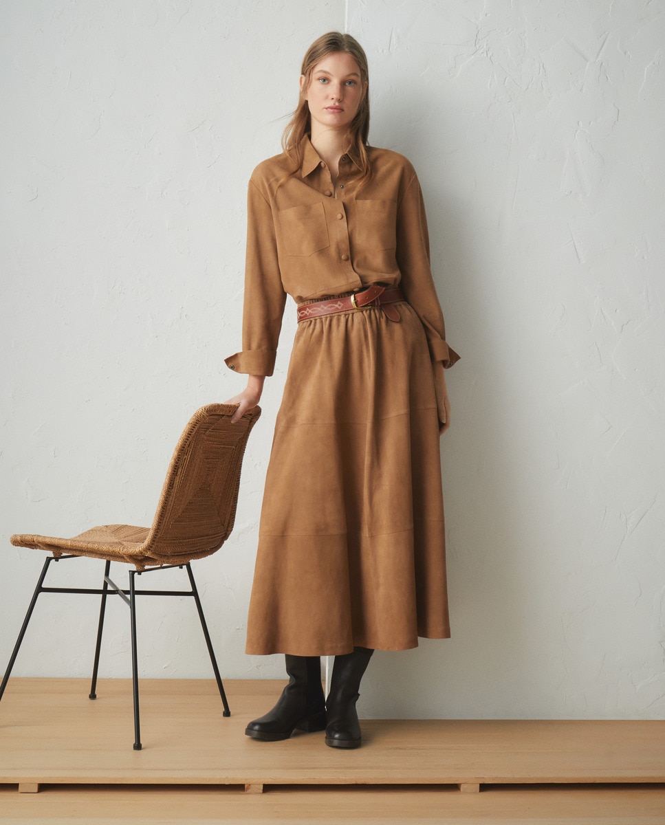 Sobrecamisa de Camurça Bege-2