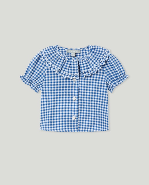 Imagen 0 de BLUSA MC C/DOBLE GOLA FESTÓN - VICHY ESTRUCTURA
