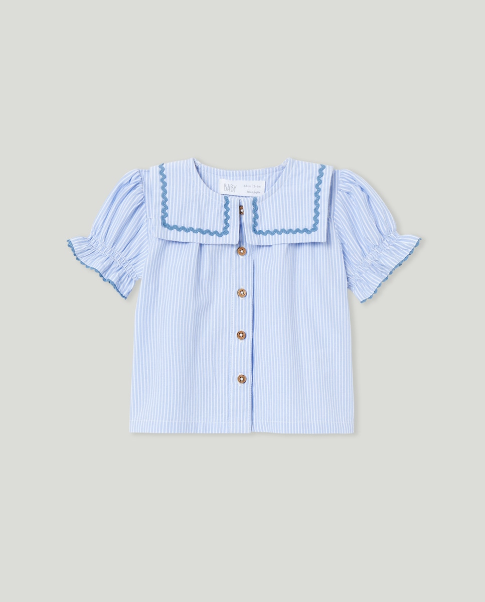 Blusa de Bebé com Gola de Marinheiro Azul-1