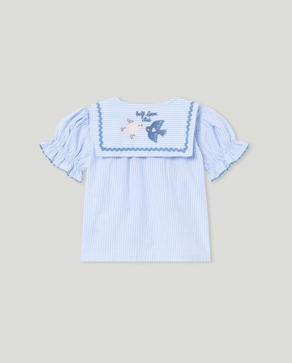 Blusa de Bebé com Gola de Marinheiro Azul-2