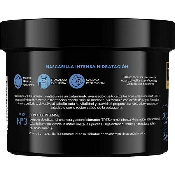 mascarilla de pelo Hidratante Intensa Hidratación con Aceite de Argán tarro 440 ml