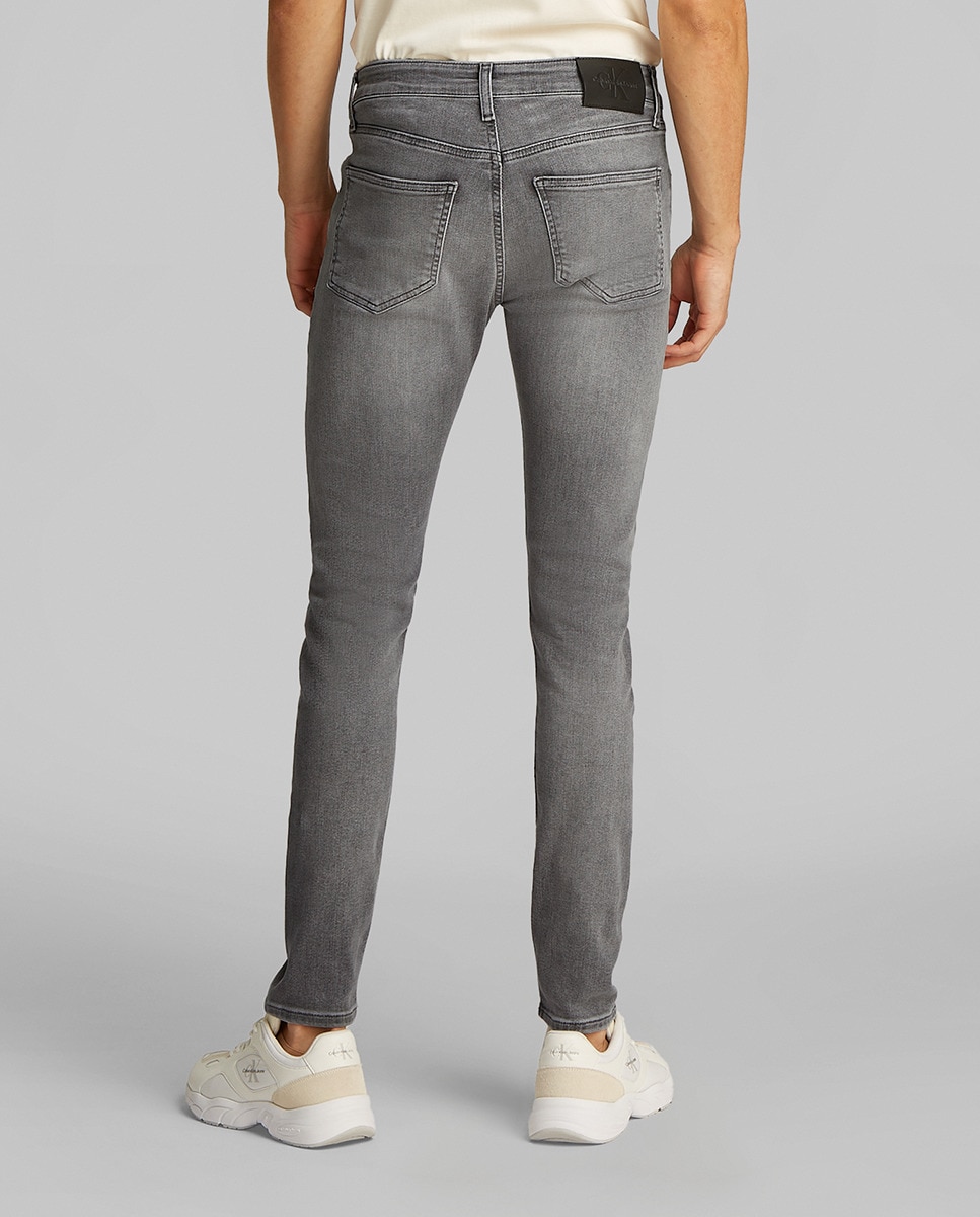 Jeans Skinny Fit de Cintura Baixa Cinzento-3