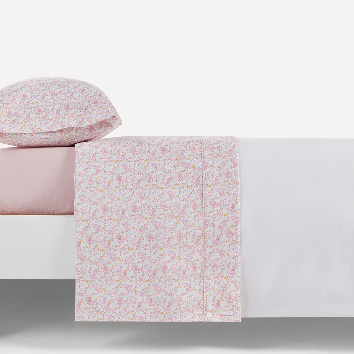 Juego de sábanas infantil con bajera Prímula Basics El Corte Inglés Rosa-2