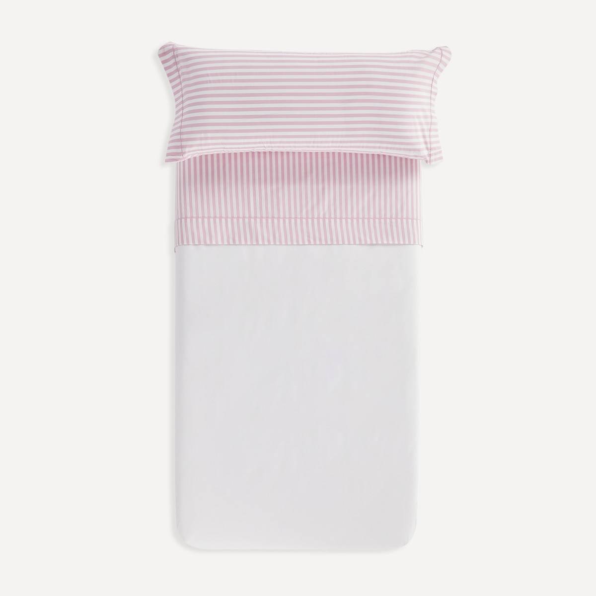 Conjunto de Lençóis com Lençol Ajustável Riscas Rosa-3