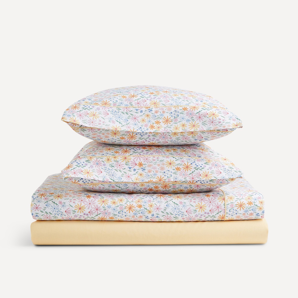 Juego de sábanas con bajera Meadow Basics El Corte Inglés Rosa-5