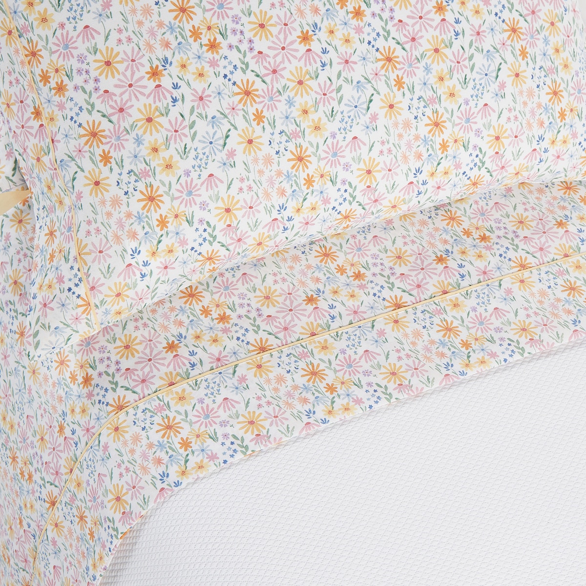 Juego de sábanas con bajera Meadow Basics El Corte Inglés Rosa-1