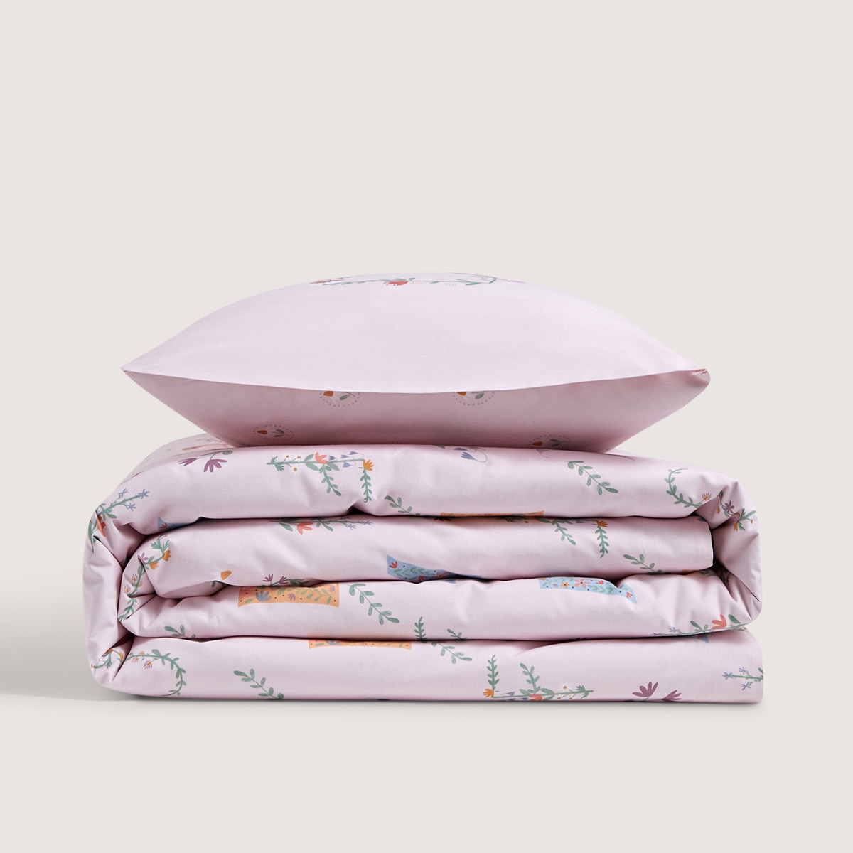 Conjunto de Capa de Edredão de Algodão Flora Minihome Multicolor-2