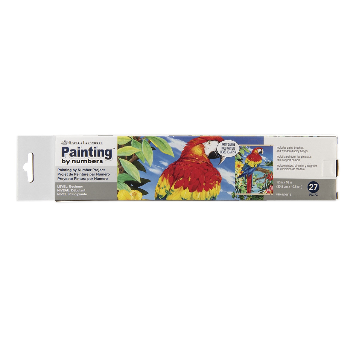 Pintar por números PBN-ROLL12 con lienzo para colgar, pinturas y pinceles, dibujo Guacamayo rojo escarlata marca Royal Langnickel 2