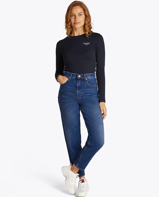Imagen 0 de Vaquero de mujer mom fit de tiro alto