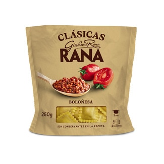 pasta fresca raviolii al huevo relleno de boloñesa 2 raciones envase 250 g - Giovanni Rana