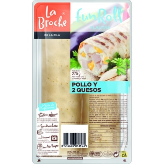 Fun Roll flautas de pollo y 2 quesos 2 unidades envase 275 g - La Broche