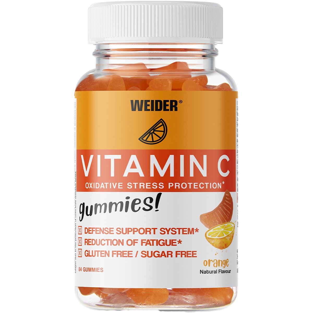 Gummies! vitamina C sabor naranja sin gluten y sin azúcar bote 84 unidades