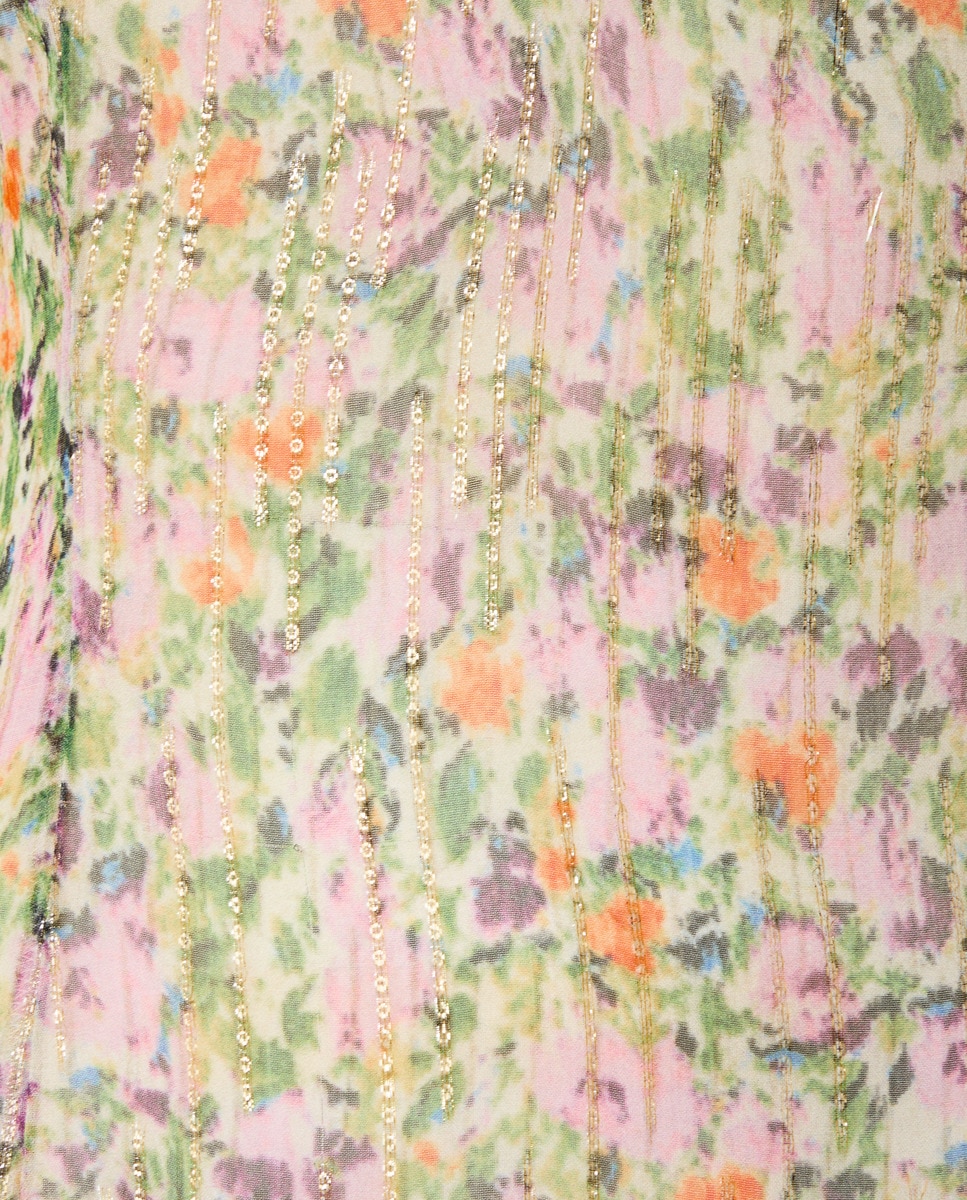Vestido comprido com estampado floral 510 Verde Claro-5