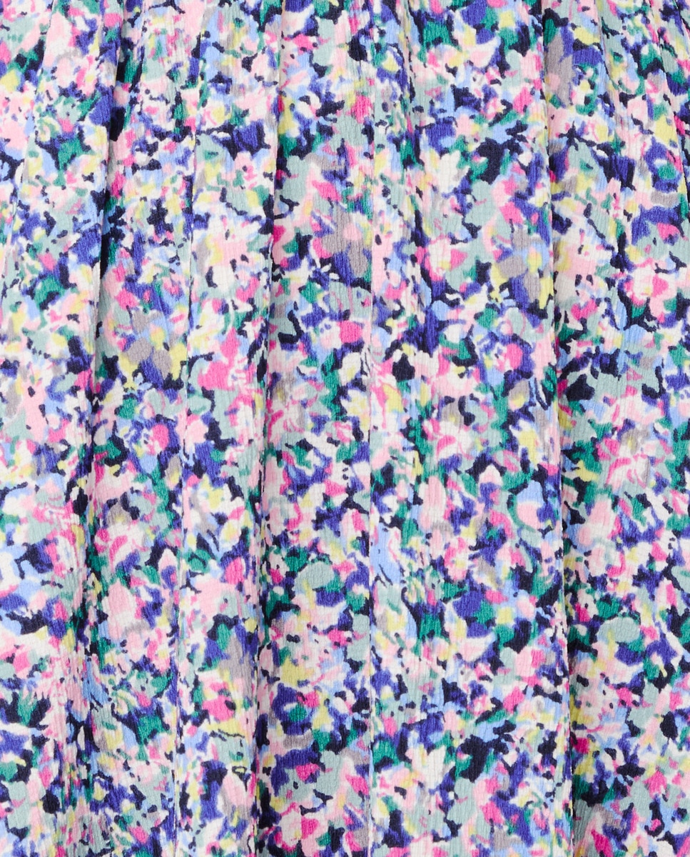 Vestido de Manga Curta com Estampado Floral Rosa-5