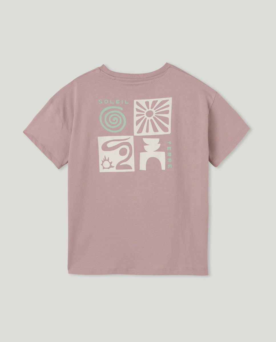 Camiseta de niño estampada manga corta Blanco-2