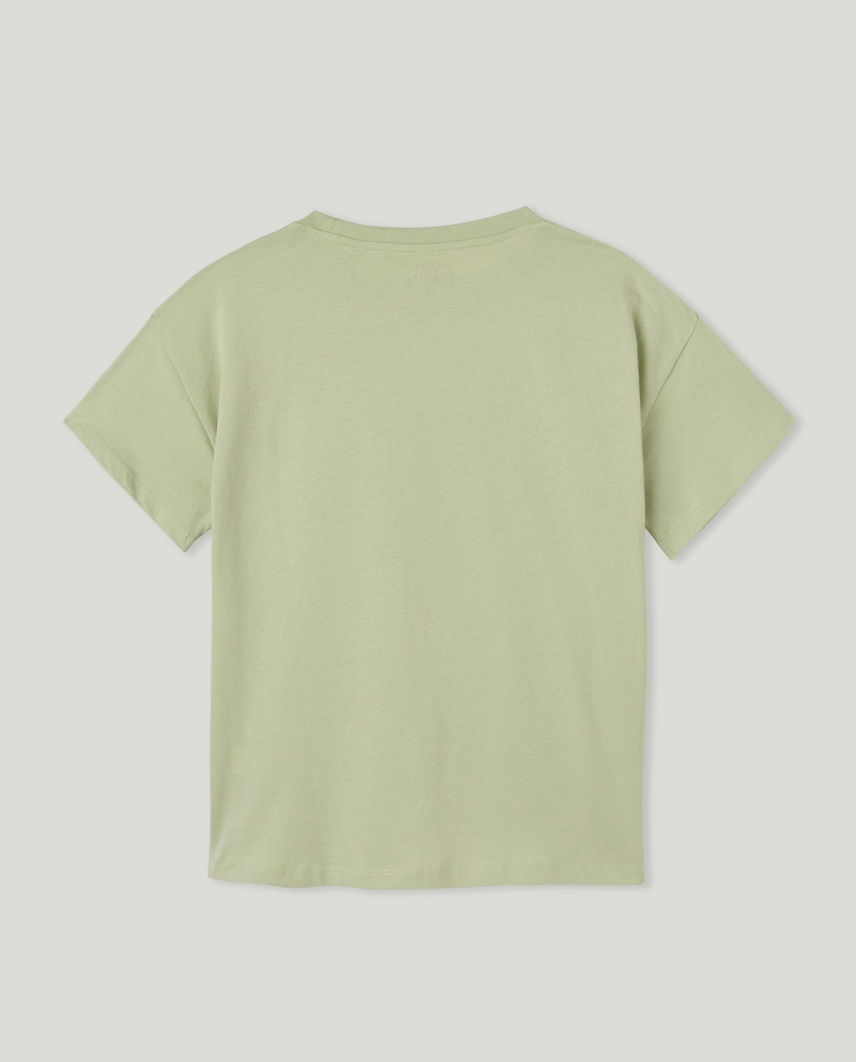 Camiseta de niño estampada manga corta Verde claro-2