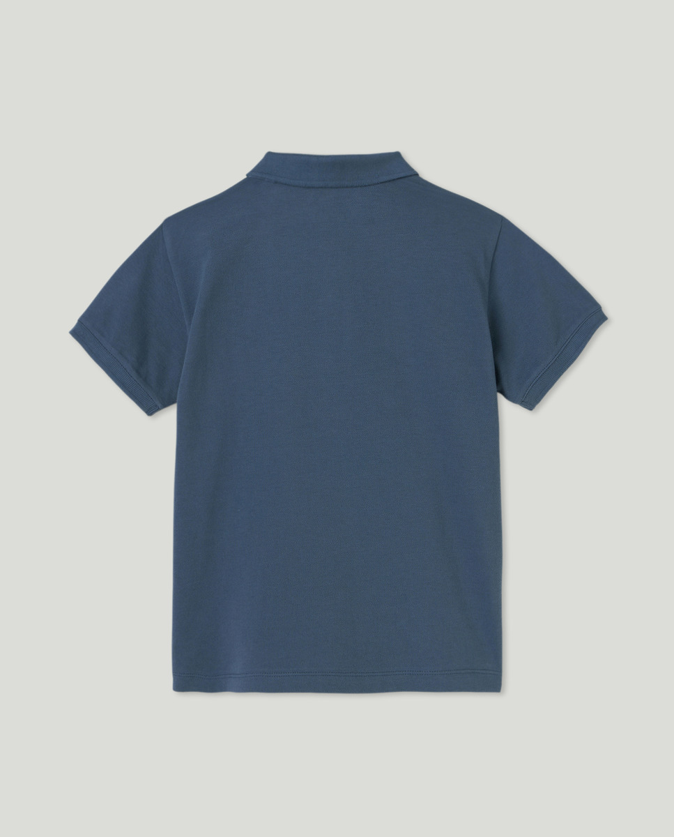 Polo de niño piqué manga corta Azul marino-2