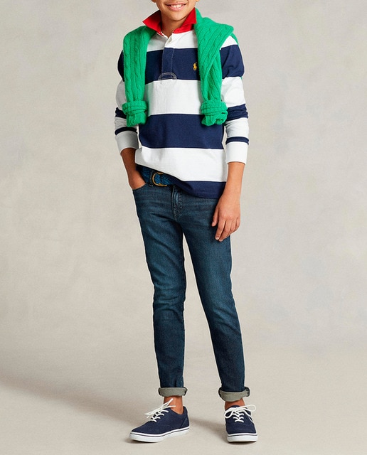 Imagen 0 de Vaqueros de niño de algodón con lavado índigo