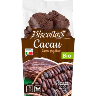 Biscoitos de Cacau Bio embalagem 220 g - Próvida