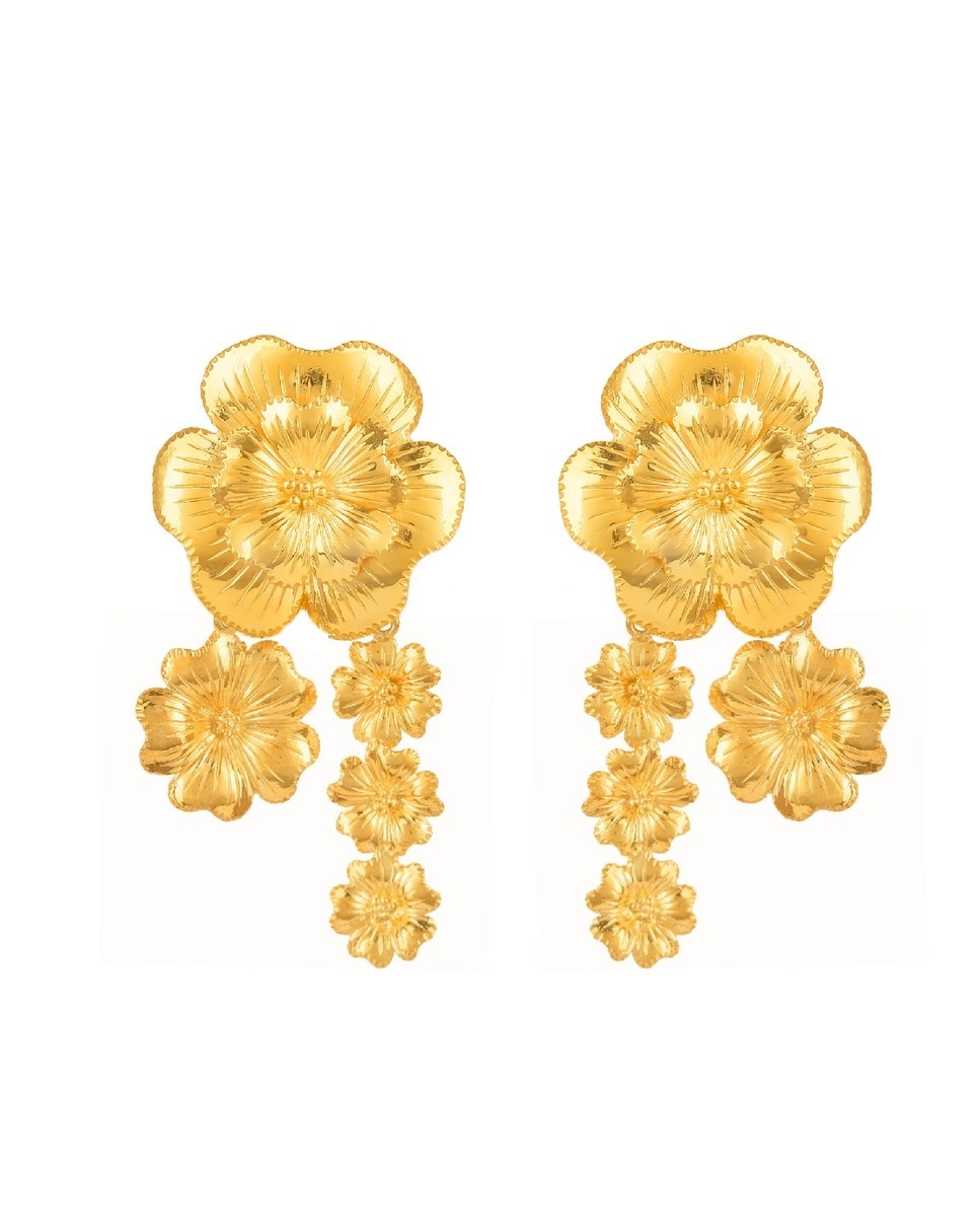 Imagem 0 de Brincos Bouquet da Amalia em Prata Dourada