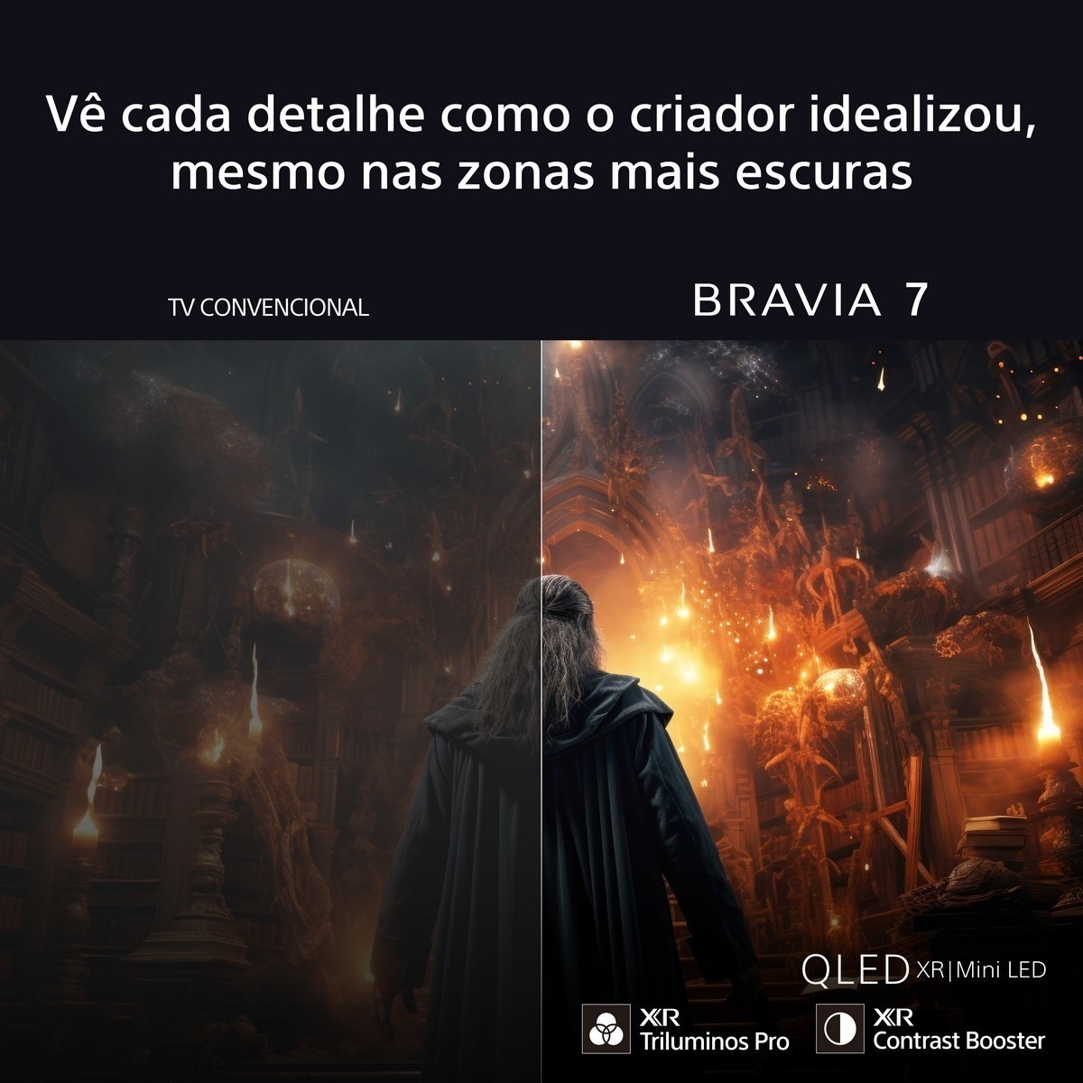 TV Sony BRAVIA Mini LED 75" (189cm) 7 75XR70 4K HDR Google Smart TV, Funções para PS5, IMAX Enhanced, Dolby Vision Atmos, Chromecast, AirPlay 5